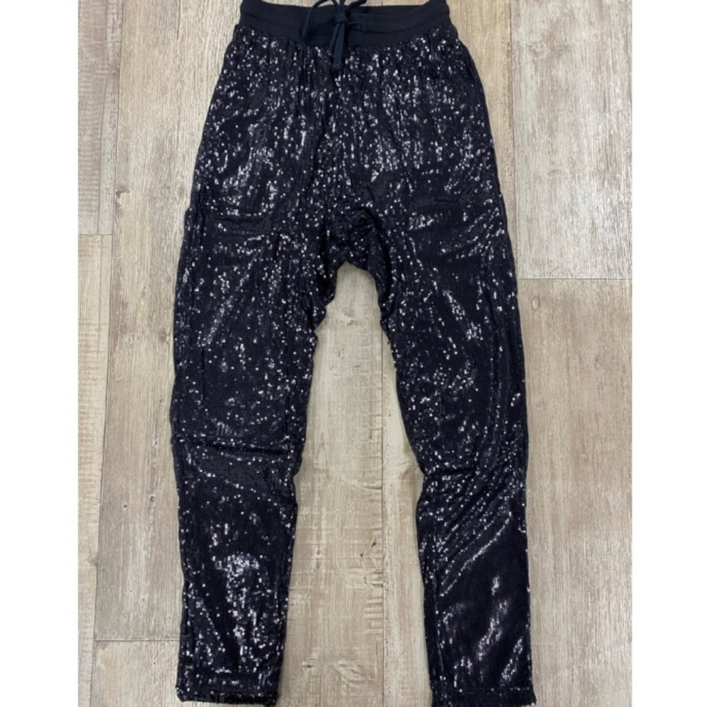Dolls Kill 24HRS Sequin Drop Crotch Unisex Harem Pants Goth Grunge XS